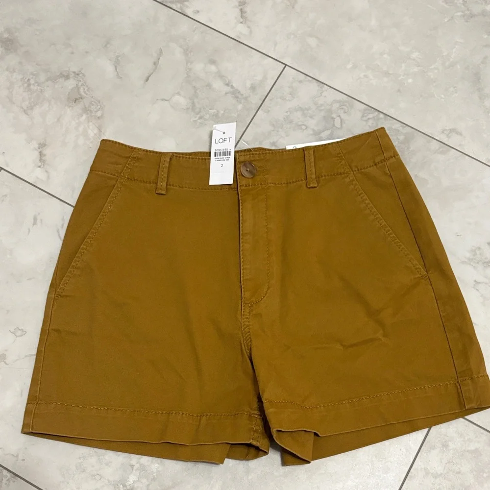 LOFT The Washed Twill Shorts Size 2 NWT